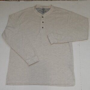 Alpine Lakes Waffle Weave Henley Gray Long Sleeve Size L
